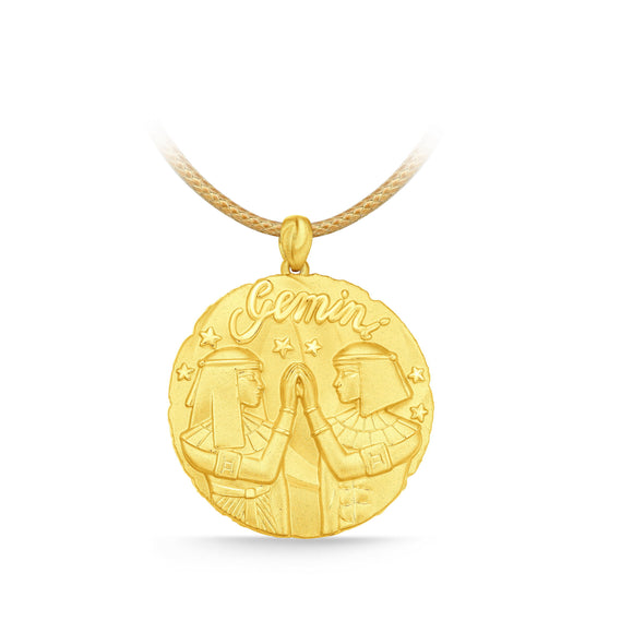 GNCN233_00 24K Zodiac Gemini Large Pendant