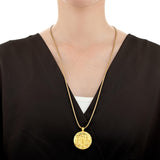 GNCN233_00 24K Zodiac Gemini Large Pendant
