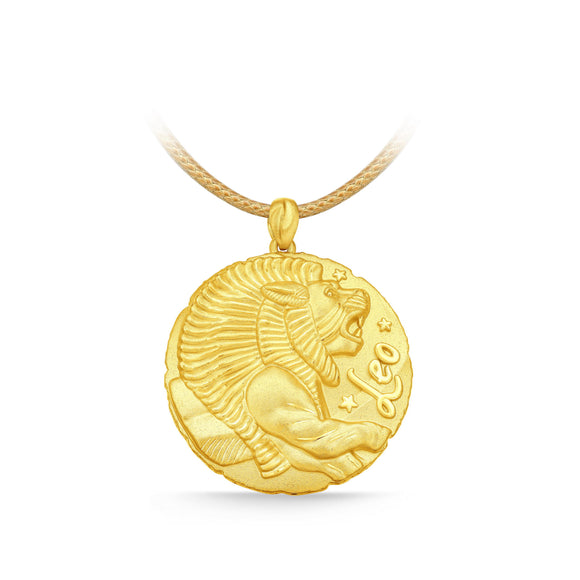 GNCN235_00 24K Zodiac Leo Large Pendant