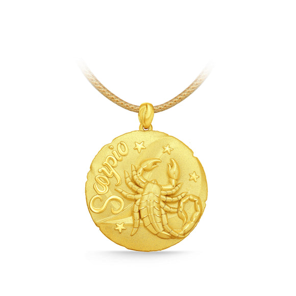 GNCN238_00 24K Zodiac Scorpion Large Pendant