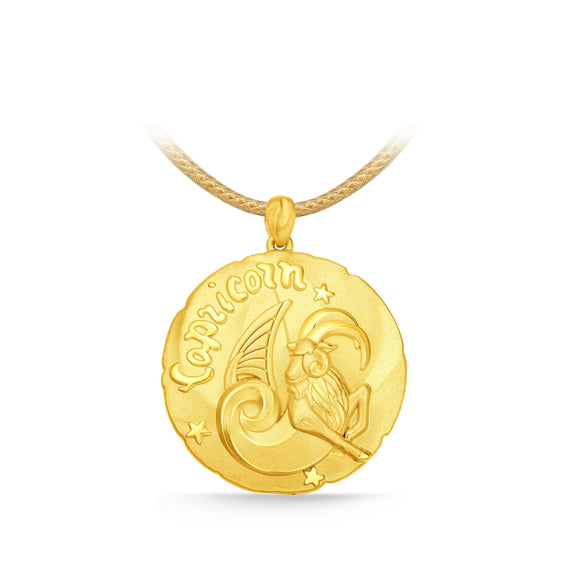 GNCN240_00 24K Zodiac Capricorn Large Pendant