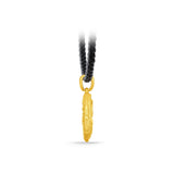 GNCN245_00 24K Zodiac Leo Small Pendant with Black strap