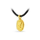 GNCN245_00 24K Zodiac Leo Small Pendant with Black strap