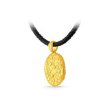 GNCN245_00 24K Zodiac Leo Small Pendant with Black strap