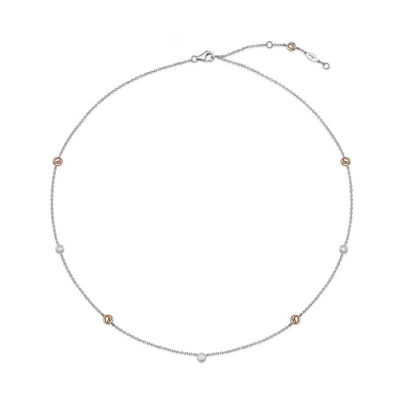 HNZY147_00 Dazzling by the Yard Diamond Station Necklace