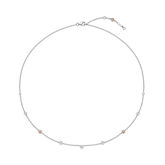 HNZY148_00 Dazzling by the Yard Diamond Station Necklace