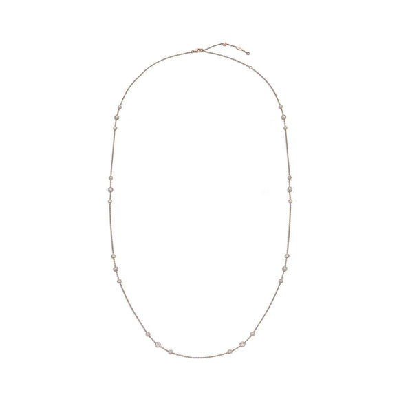 HNZY149_00 Dazzling by the Yard Diamond Station Necklace