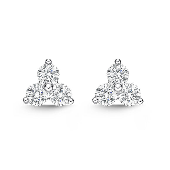 MESPB01_00 Shared Prong Diamond Studs Earrings