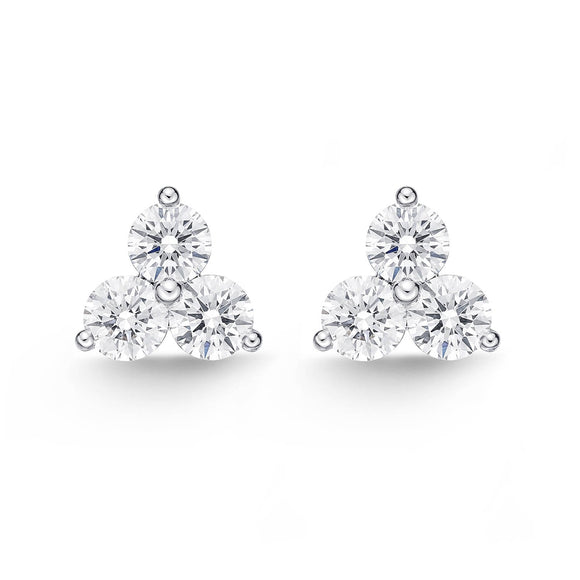 MESPE02_00 Shared Prong Diamond Studs Earrings