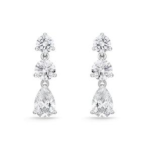 QEDD*05_00 Diamond Line Dangling Semi-Mount Earrings