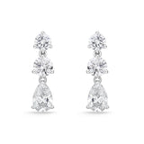 QEDD*05_00 Diamond Line Dangling Semi-Mount Earrings
