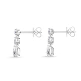 QEDD*05_00 Diamond Line Dangling Semi-Mount Earrings