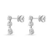 QEDD*05_00 Diamond Line Dangling Semi-Mount Earrings