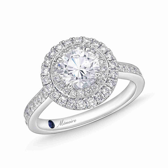 QRHA*08_00 Halo Diamond Engagement Semi-Mount Ring