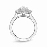 QRHA*08_00 Halo Diamond Engagement Semi-Mount Ring