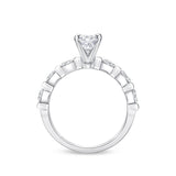 QRPP*24_00 Precious Prong Diamond Engagement Semi-Mount Ring