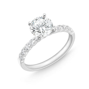 QRPT*93_00 Petite Prong Diamond Engagement Semi-Mount Ring