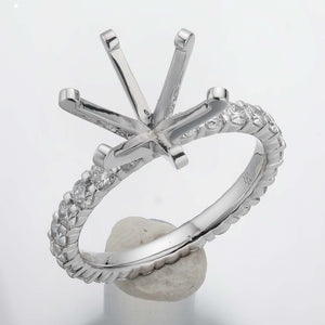 QRPT*95_00 Petite Prong Diamond Engagement Semi-Mount Ring