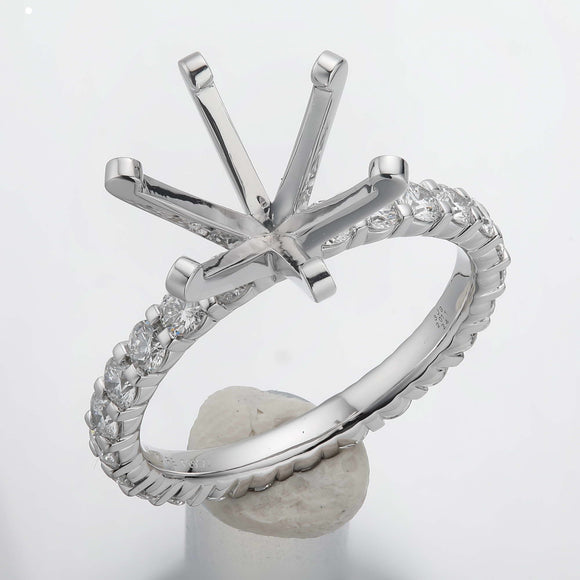 QRPT*95_00 Petite Prong Diamond Engagement Semi-Mount Ring