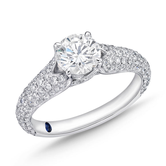 QRPV*01_00 Pave Diamond Engagement Semi-Mount Ring