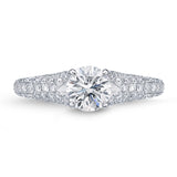 QRPV*01_00 Pave Diamond Engagement Semi-Mount Ring