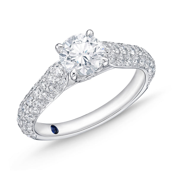 QRPV*05_00 Pave Diamond Engagement Semi-Mount Ring