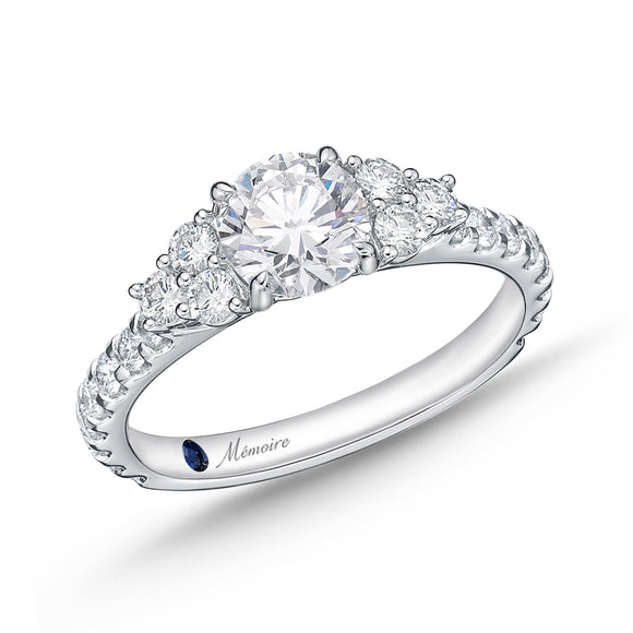 QRSF*06_00 Side Stone Fantasy Diamond Engagement Semi-Mount Ring