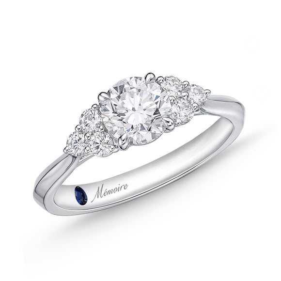QRSF*07_00 Side Stone Fantasy Diamond Engagement Semi-Mount Ring