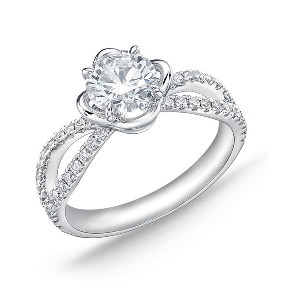 QRVG*51_00 Vintage Diamond Engagement Semi-Mount Ring