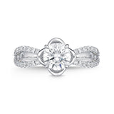 QRVG*51_00 Vintage Diamond Engagement Semi-Mount Ring