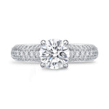 QRVG*02_00 Vintage Diamond Engagement Semi-Mount Ring