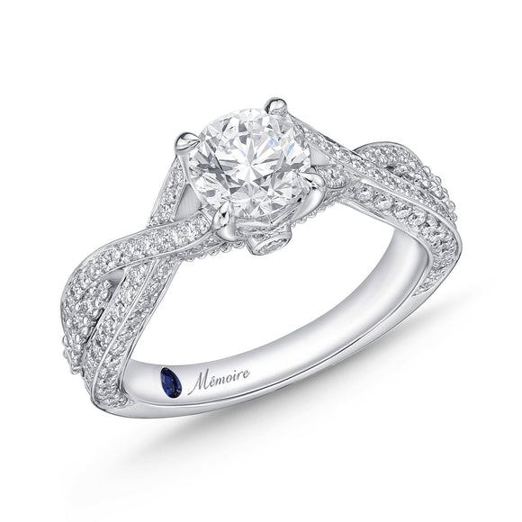 QRVG*05_00 Vintage Diamond Engagement Semi-Mount Ring