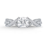 QRVG*05_00 Vintage Diamond Engagement Semi-Mount Ring