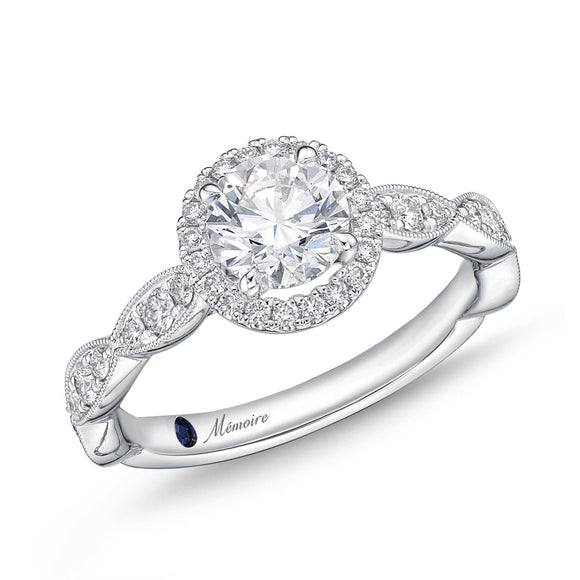 QRVG*09_00 Vintage Diamond Engagement Semi-Mount Ring