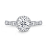 QRVG*09_00 Vintage Diamond Engagement Semi-Mount Ring