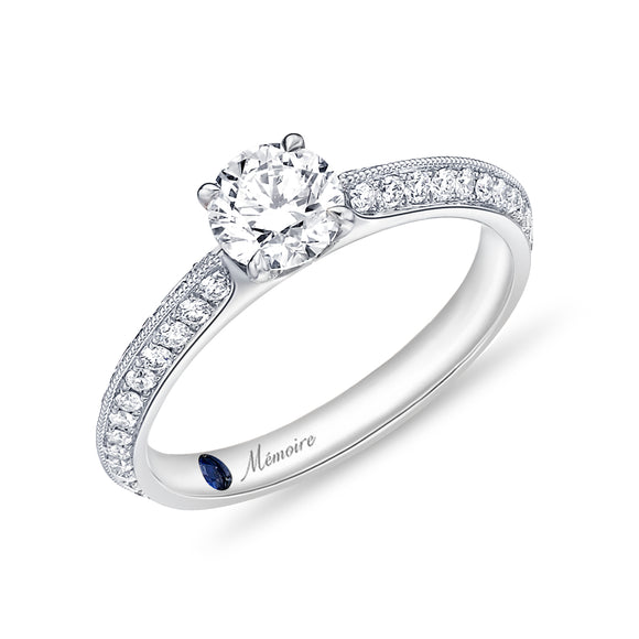 QRVG*11_00 Vintage Diamond Engagement Semi-Mount Ring