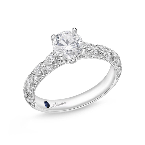 QRVG*17_00 Vintage Diamond Engagement Semi-Mount Ring