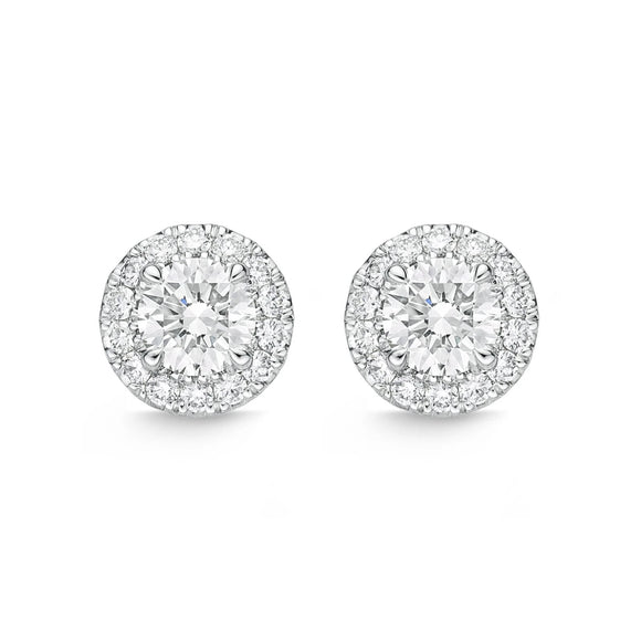 QEHA*15_00 Halo Diamond Studs Semi-Mount Earrings