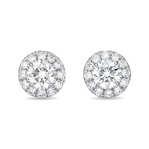 QEHA*21_00 Halo Diamond Studs Semi-Mount Earrings