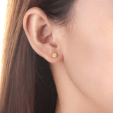 SETU*37_Sunshine Soothing Yellow Solitaire Earrings