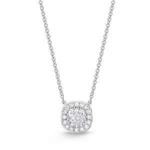 QNHA*20_00 Halo Diamond Classic Semi-Mount Necklace