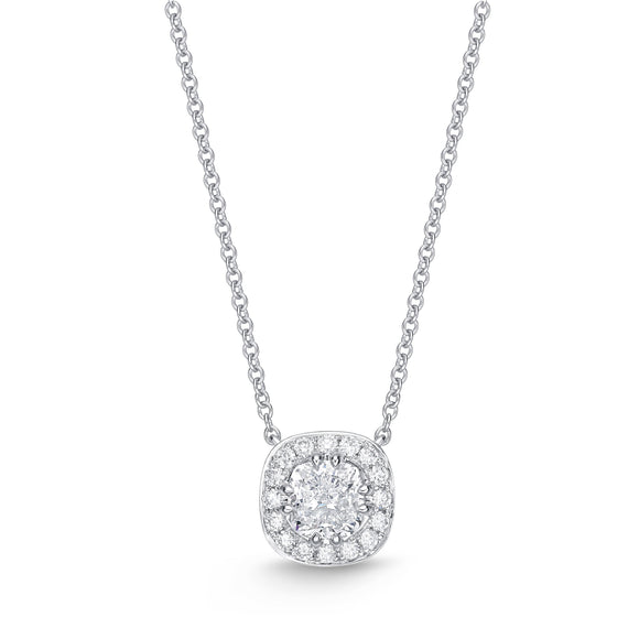 QNHA*20_00 Halo Diamond Classic Semi-Mount Necklace