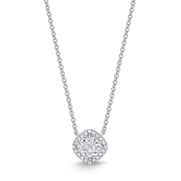 SNHA*21_00 Halo Diamond Classic Necklace
