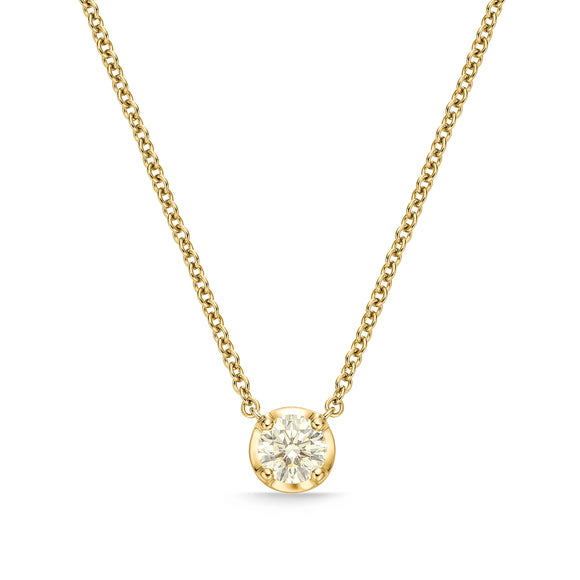 SNST*34_Sunshine Soothing Yellow Solitaire Necklace